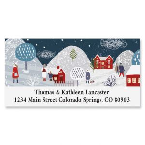 Winter Village Deluxe Address Label