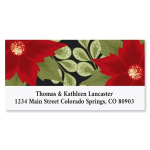 Poinsettia Deluxe Address Label