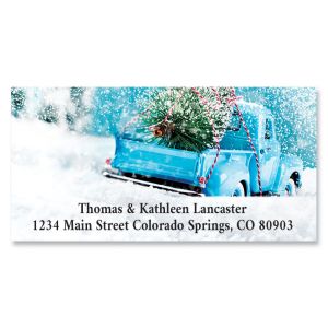 Christmas Tree Truck Deluxe Address Labels