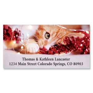 Holiday Kitten Deluxe Address Labels