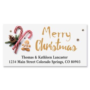 Christmas Candy Canes Deluxe Address Labels