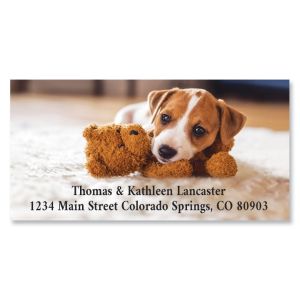 Puppy and her Teddy Deluxe Address Labels