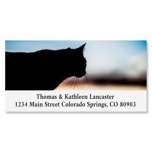 Cat Silhouette Deluxe Address Labels