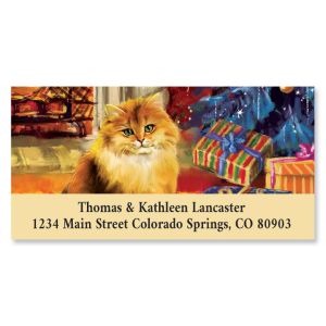 Kitty Christmas Tree Deluxe Address Labels