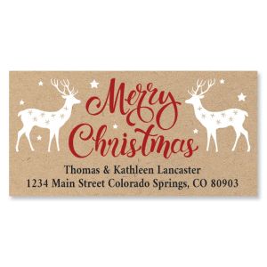 Merry Christmas Kraft Deluxe Address Labels