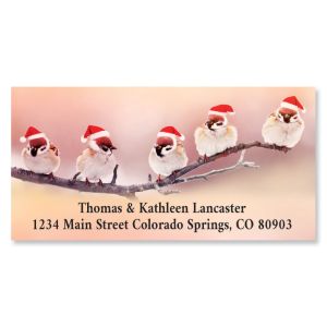 Festive Chickadees Deluxe Address Labels