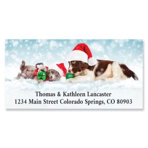 Christmas Fur Friends Deluxe Address Labels