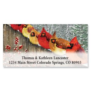 Cardinals on the Fence Deluxe Address Labels