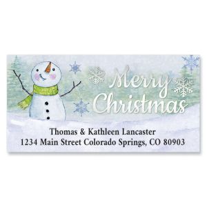 Snowflake Snowman Deluxe Address Labels