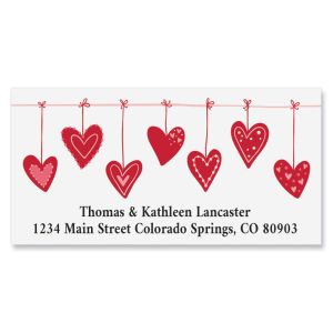 Hanging Hearts Deluxe Address Labels