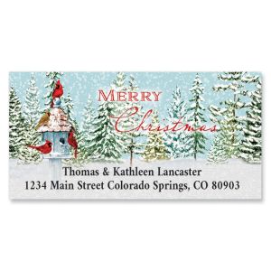 Birdhouse Cardinals Deluxe Address Labels