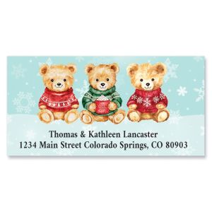 Christmas Bears Deluxe Address Labels