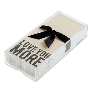 Love You More Notepad in Acrylic Tray