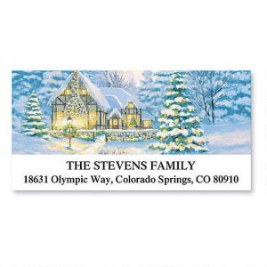 Christmas Cottage Deluxe Address Labels