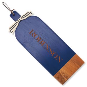 Blue Bevel Long Personalized Charcuterie Acacia Board