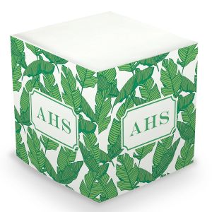 Banana Leaf Personalized Sticky Memo Cube