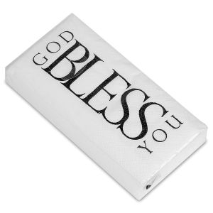 Black & White God Bless You Pocket Tissues