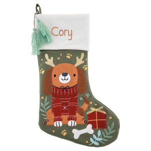 Dog Embroidered Christmas Stocking by Stephen Joseph®