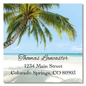 Tropical Large Square Address Labels