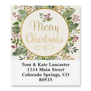Merry Christmas Wreath Select Address Labels