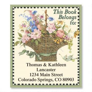Floral Basket Bookplates