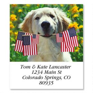 Patriotic Pup  Select Address Labels