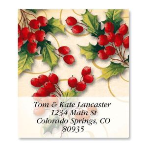 Holly Berry Swirls Select Address Labels