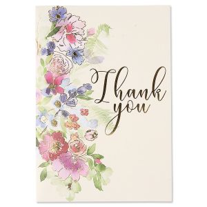 Fresh Garden Bouquet Deluxe Thank You Note Cards