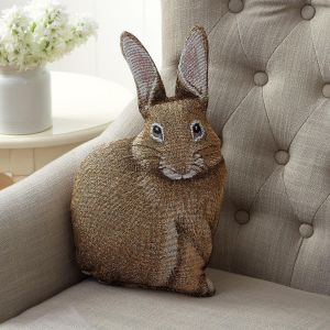 Hare Raising Bunny Shaped Decorative Pillow