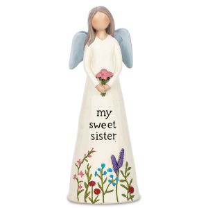 My Sweet Sister Blossom Bucket Angel Figurine