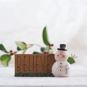 Believe Snowman Figurine