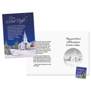 Silent Night Christmas Cards with Matching Magnets