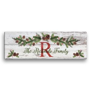 Personalized Christmas Pine Canvas