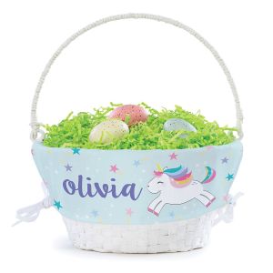 Personalized Unicorn Easter Basket with Liner