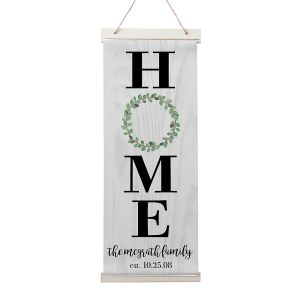 Home Wreath Personalized Hanging Canvas