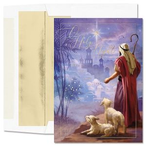 Night of Wonder Deluxe Foil Christmas Cards with Foil-Lined Envelopes