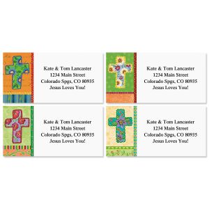 Floral Cross Border Address Labels  (4 Designs)