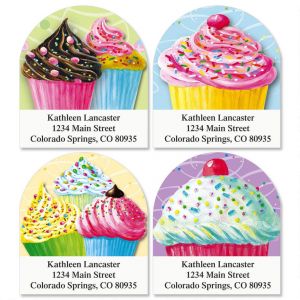 Cupcake Diecut Address Labels  (4 designs)