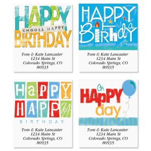Happy Birthday Select Address Labels  (4 Designs)