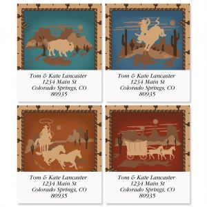 Western Silhouette Select Address Labels  (4 Designs)