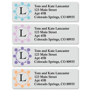 Cosmo Dots Initial Classic Address Labels  (4 Designs)