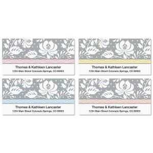 Gray Botanical Deluxe Address Labels  (4 Designs)