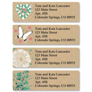 Kraft Floral Classic Address Labels  (4 Designs)
