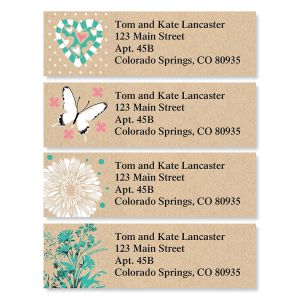 Kraft Floral Classic Address Labels  (4 Designs)