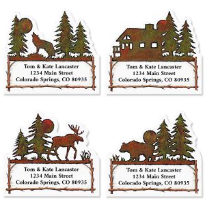 Country Lodge Diecut Address Labels  (4 Designs)