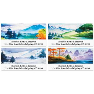 Painted Landscapes Deluxe Return Address Labels (4 Designs)