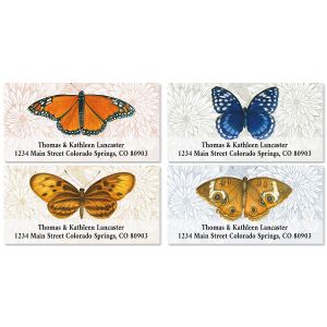 Natural Butterfly Deluxe Address Labels (4 Designs)