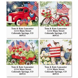 Flags Waving Select Address Labels (4 Designs)