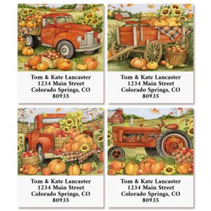 Harvest Orange Truck Select Address Labels (4 Designs)
