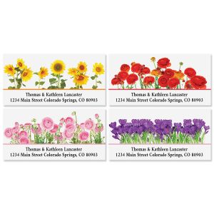 Seasonal Bouquet Deluxe Address Labels (8 Designs) 